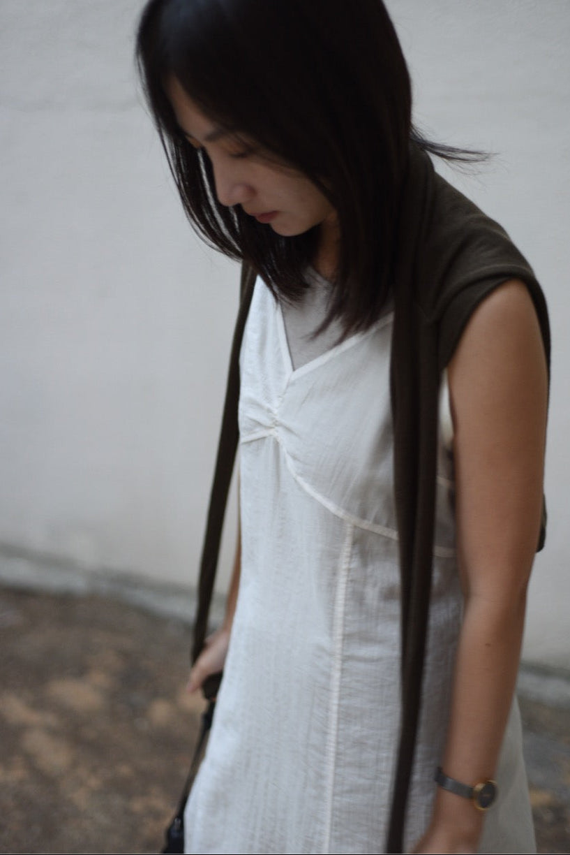 輕薄半透細肩帶連身外罩裙