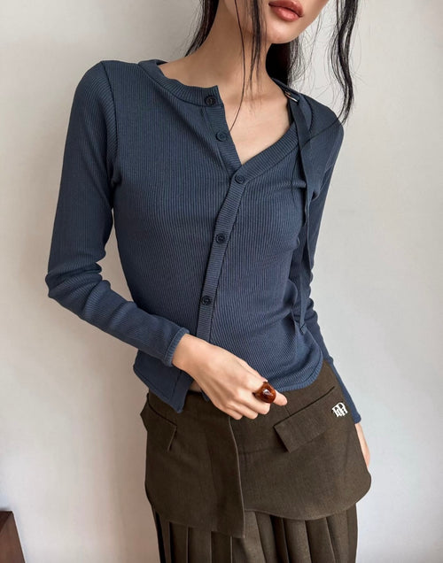 修腰不規則剪裁上衣