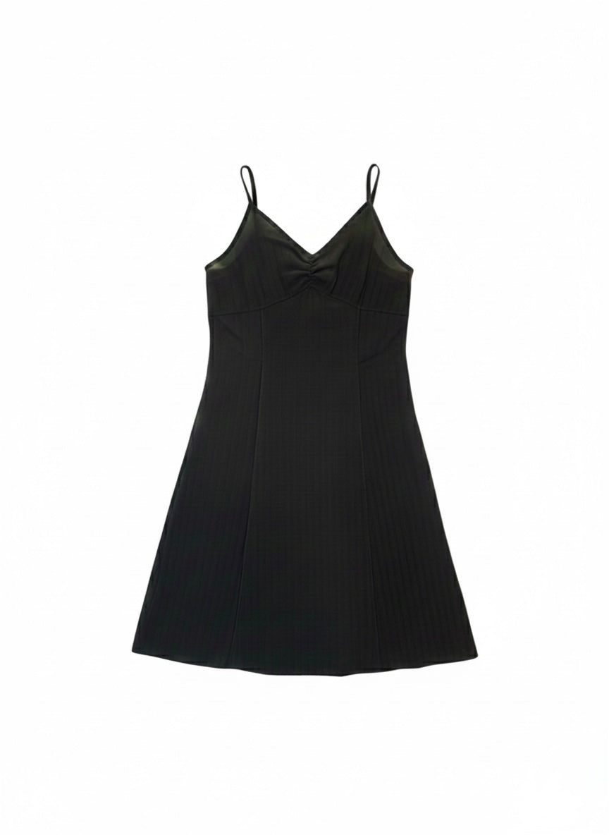 輕薄半透細肩帶連身外罩裙